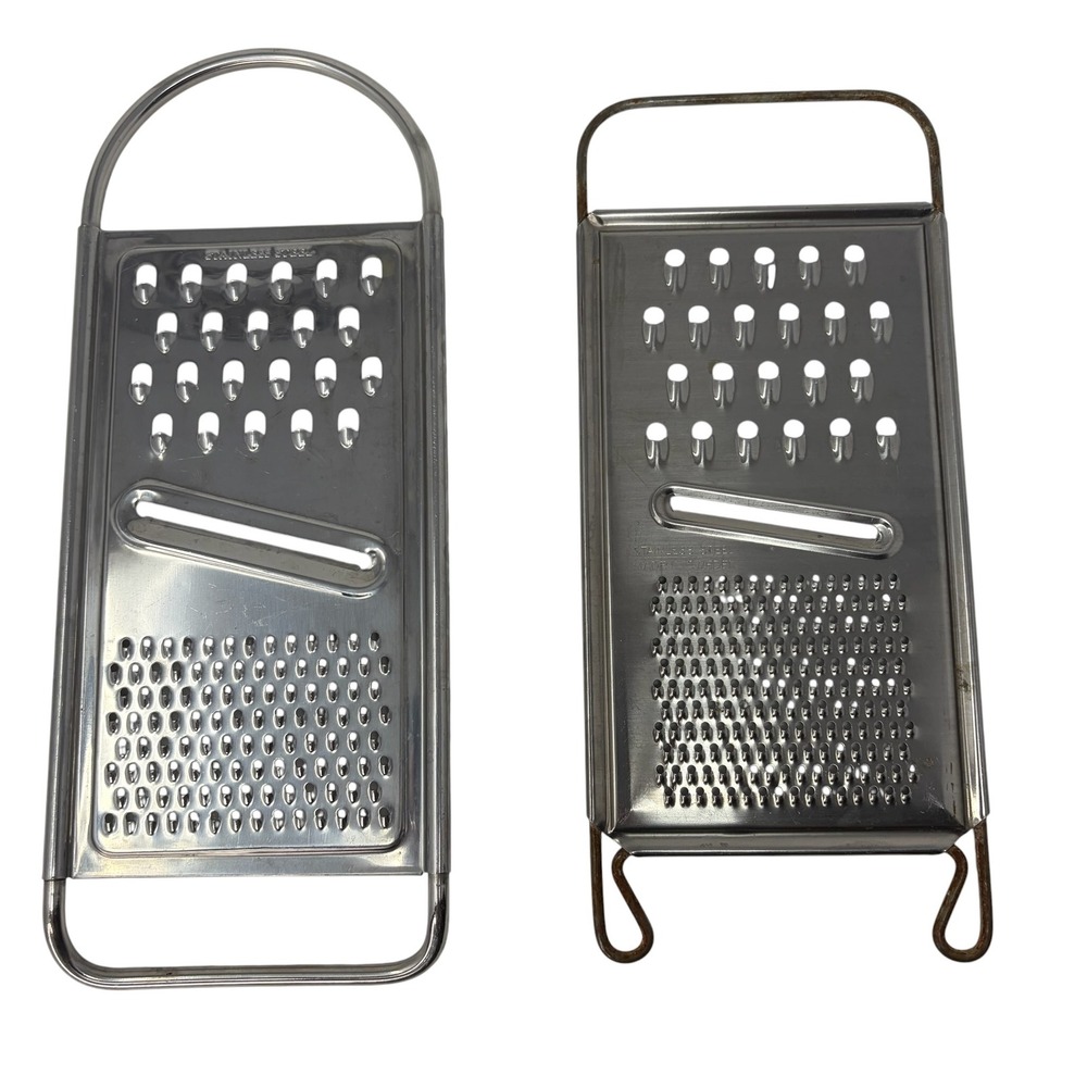 Retro Stainless Steel Flat Graters Kitchen Tool Set Made In Sweden